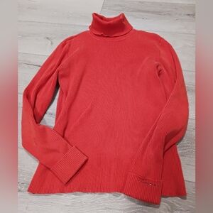Tommy Hilfiger Red Ribbed Sweater